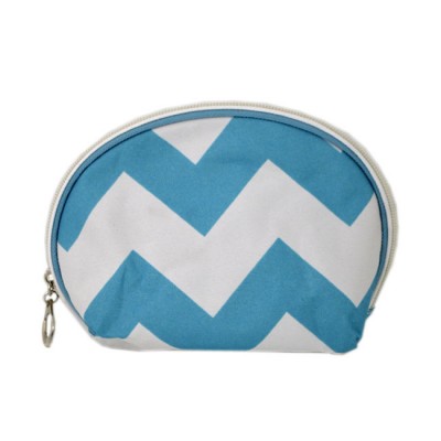 180552-AQUA/WHITE CHEVRON DESIGN COSMETIC OR COIN PURSE